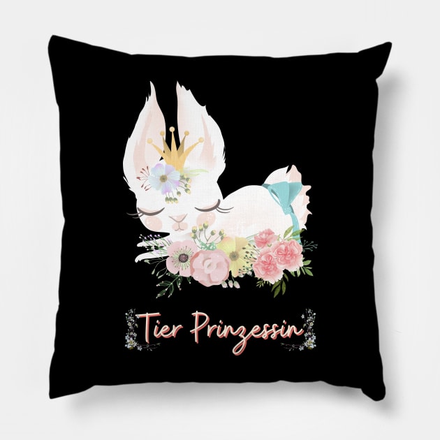 Häschen Tier Prinzessin Blumen Süß Pillow by Maggini Art