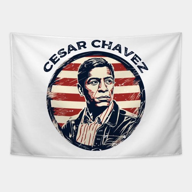 Cesar Chavez Tapestry by Yopi