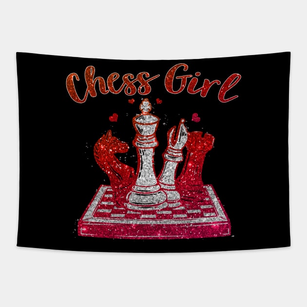 Chess Girl Chess Player Girl Gift Chess Club Tapestry by Happy Shirt