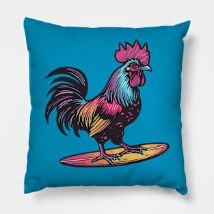 Surfing Rooster Pillow