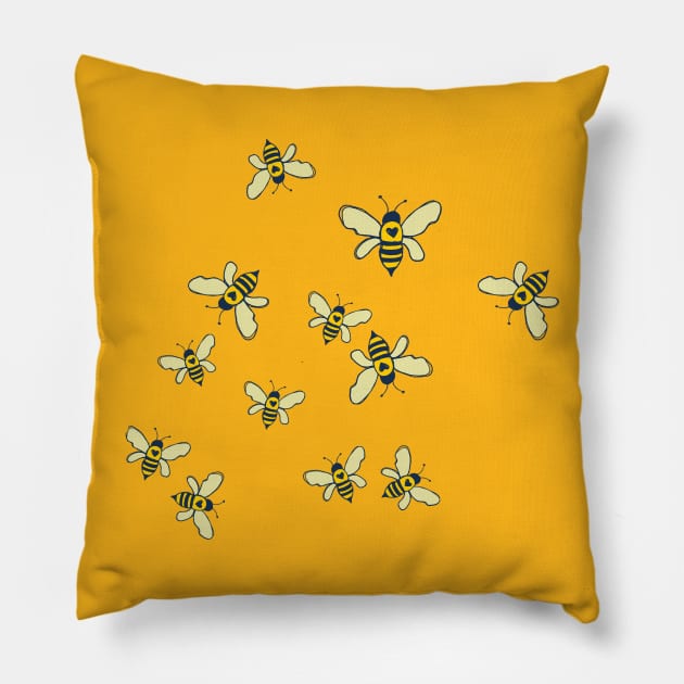 Honey Makers Pillow by Jackie Hurd