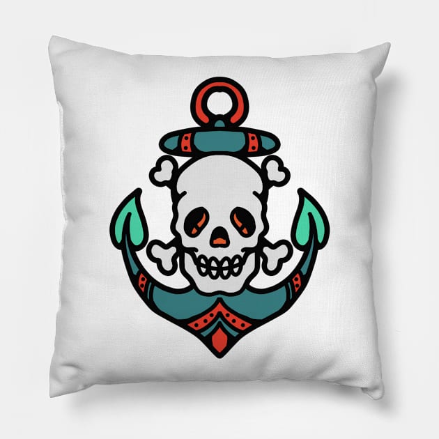 skull anchor Pillow by donipacoceng