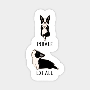 Boston Terrier Inhale Exhale Yoga Pose Magnet