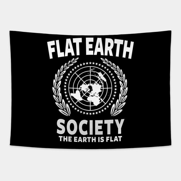 FLAT EARTH SHIRT, FLAT EARTH SOCIETY T-SHIRT, FLAT EARTHER Tapestry by ShirtFace