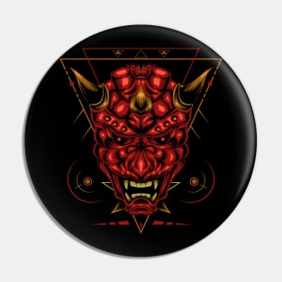 Japanese demon mask Pin