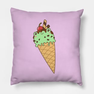 Mint & Choco Frog Ice Cream Pillow