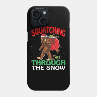 Sasquatch Christmas Squatching Bigfoot Xmas Tree Light Phone Case