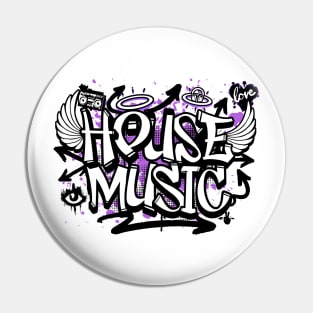 HOUSE MUSIC  - Graffiti Steez (Black/purple) Pin