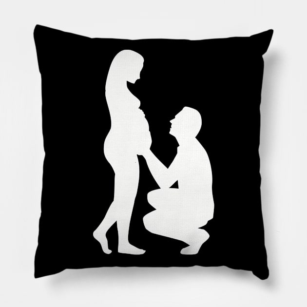 Pregnant couple Pillow by Designzz