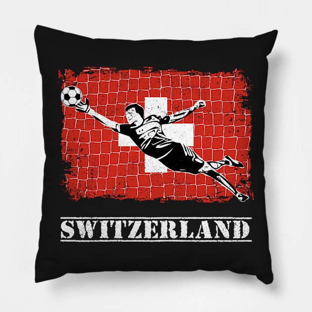 Switzerland Soccer Goalie Goal Keeper Shirt Pillow by zeno27