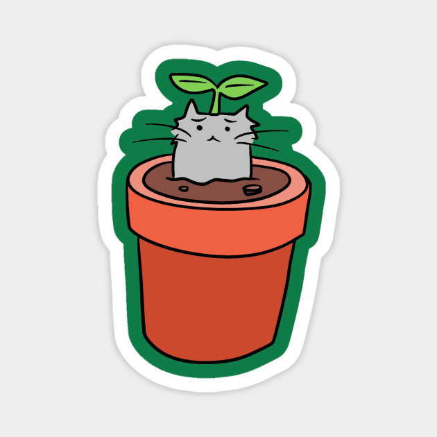 Cat Planter Magnet by saradaboru