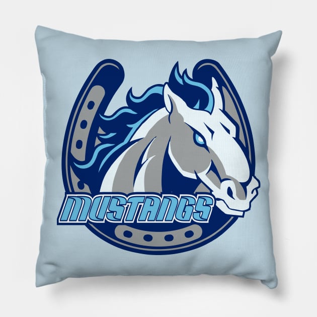 Mustangs Sports Logo Pillow by DavesTees