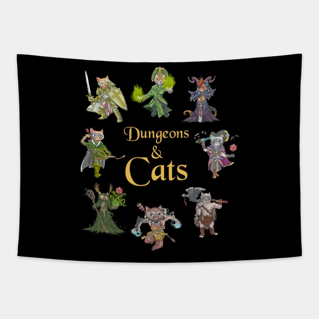 DND Dungeons and Cats Tapestry by Bingeprints