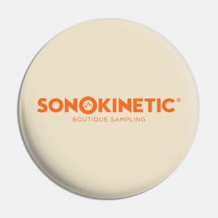 Sonokinetic Text Logo Orange Pin