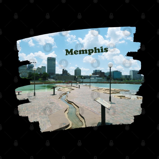 Memphis Tennessee skyline blue clouded sky USA city break by BoogieCreates