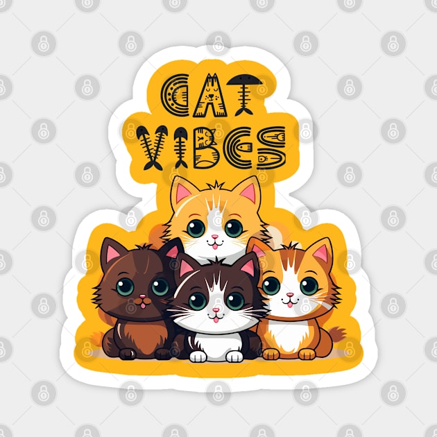 Pew Pew Madafakas Cat Crazy  Funny Cat Owners Cat Lovers Magnet by stylishkhan