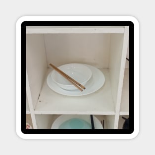 White Plates and Chopsticks Magnet