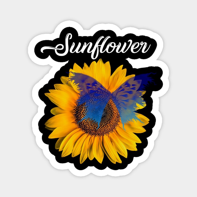 sunflower butterfly Magnet by MAU_Design