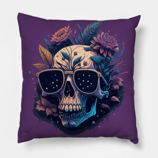 Pastel Flower Skull Pillow