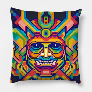 JAPANESE SAMURAI HEAD POP ART Pillow