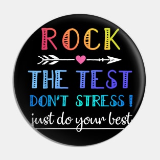 Rock The Test Funny Saying Teacher Exam Testing Gift Idea Pin