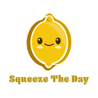 Squeeze The Day Kawaii Cute Lemon Yellow 2 T-Shirt