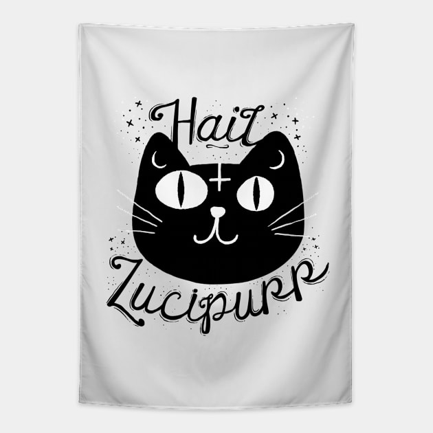 Hail Lucipurr Tapestry by Plan8