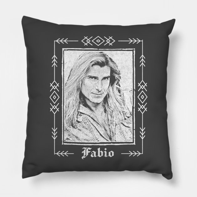 Fabio // 80s Style Punksthetic Design Pillow by DankFutura