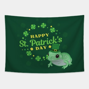 Happy Saint Patrick's Day Frog Tapestry