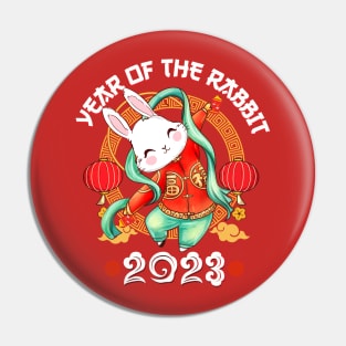 Dabbing Bunny Zodiac Chinese New Year of The Rabbit 2023 Pin