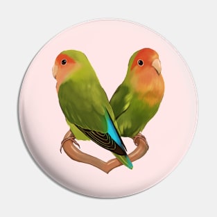 Cute Lovebirds Pin