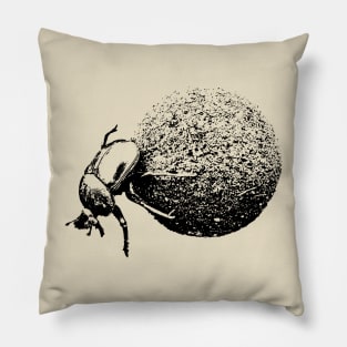 Dung Beetle Rolling Dung Ball | African Wildlife Pillow