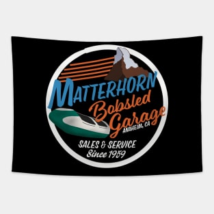 Matterhorn Bobsled Garage - White Circle For Darker Fabrics Tapestry