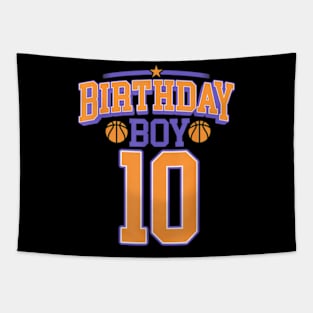 10th Birthday Boy Basketball Lover 10 Years Old Bday Tapestry