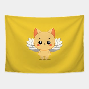 Cat wearing angel wings Tapestry