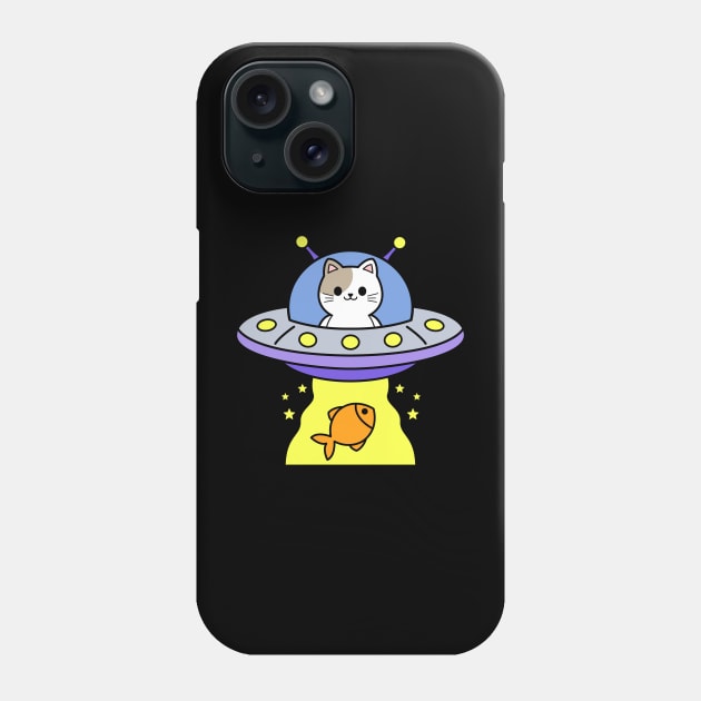 FUNNY UFO ALIEN CAT ABDUCTION Phone Case by JWOLF