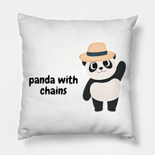 Panda with chains Pillow