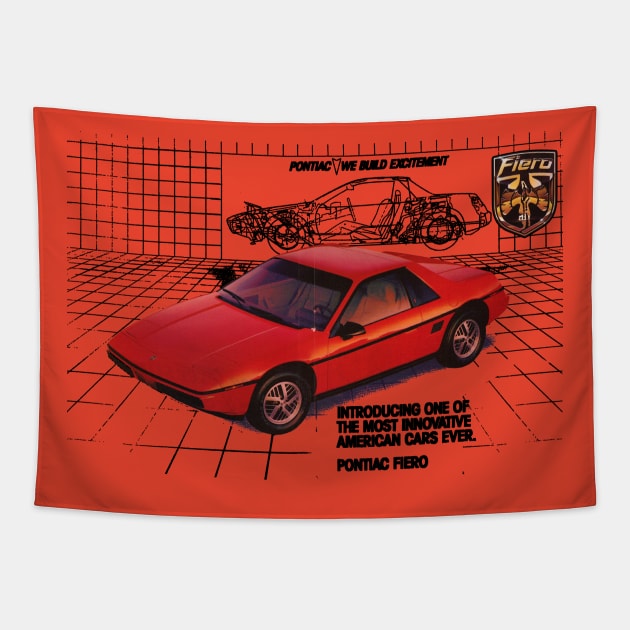 PONTIAC FIERO - advert Tapestry by Throwback Motors