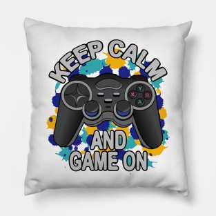 Keep Calm And Game On - Game Controller Pillow