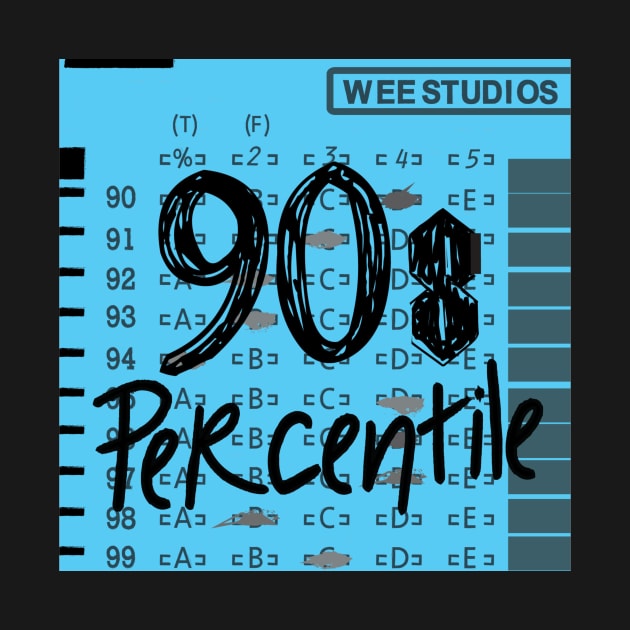 90s Percentile Logo - BLUE SQUARE by The Official WEE Studios Store