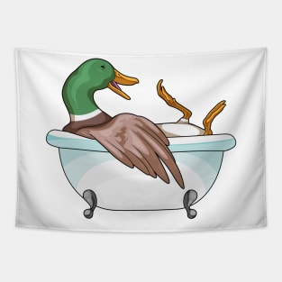 Duck Bathe Bathtub Tapestry