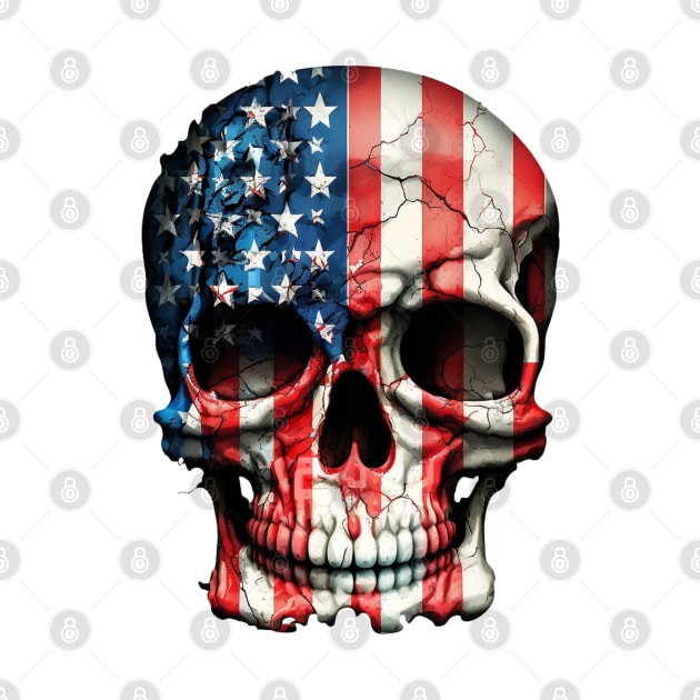 American Flag Skull by Chromatic Fusion Studio