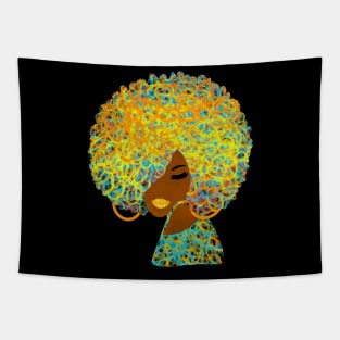 70s Retro Afro Black Woman Tapestry