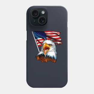 4th of July - Patriotic Eagle Flag USA - Independence Day - Sticker Phone Case
