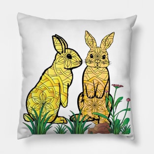 Ribby Rabbits Pillow