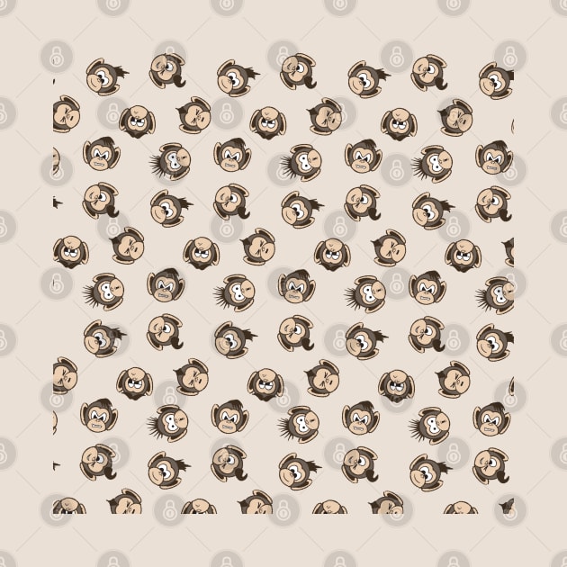 Monkey Faces Pattern by Scrabbly Doodles