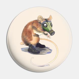 Pest Control - Mouse in a Gas Mask Art Pin