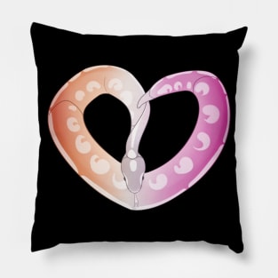 Ball Python Heart (Lesbian Pride Design) Pillow