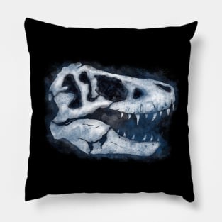 T-Rex Blue Skull Pillow