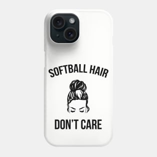 Softball Hair Don't Care Messy Bun Ball Player Phone Case